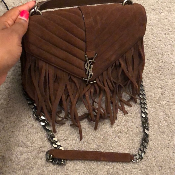 Yves Saint Laurent Handbags - YSL Suede fringe crossbody/handbag